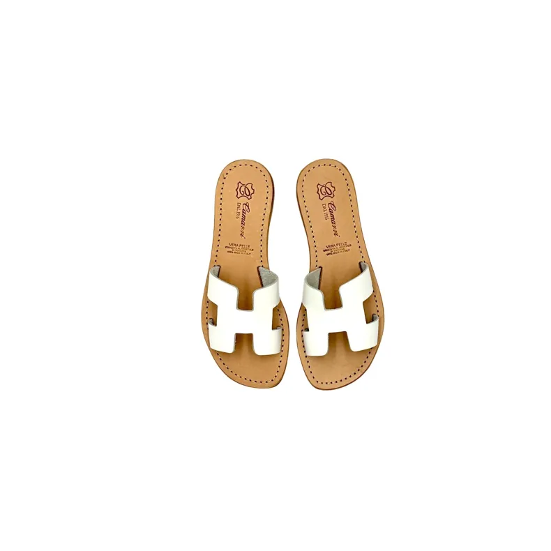 Elena – White Leather Slipper Mod. Hermès