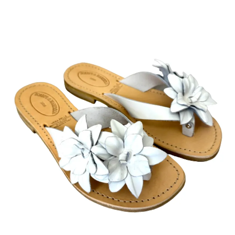 Fabiola – White Leather Flip Flop