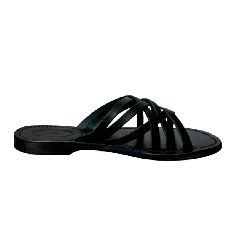 Flip-flop In Black Leather Mod. 4413