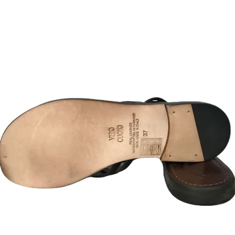 Flip-flop In Dark Brown Leather Mod. 4409
