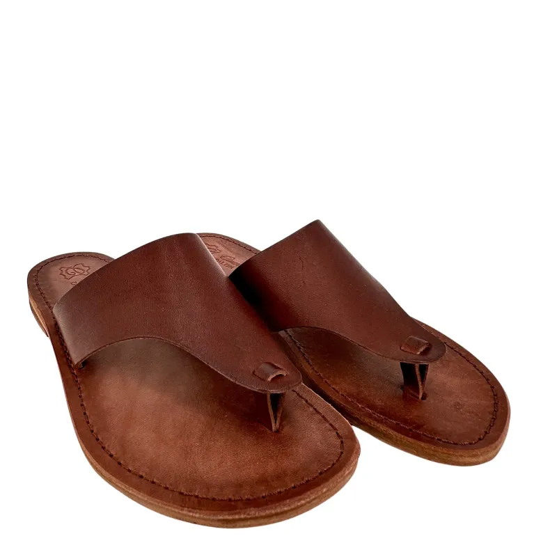 Flip-flops In Matt Dark Brown Leather Mod. 6631