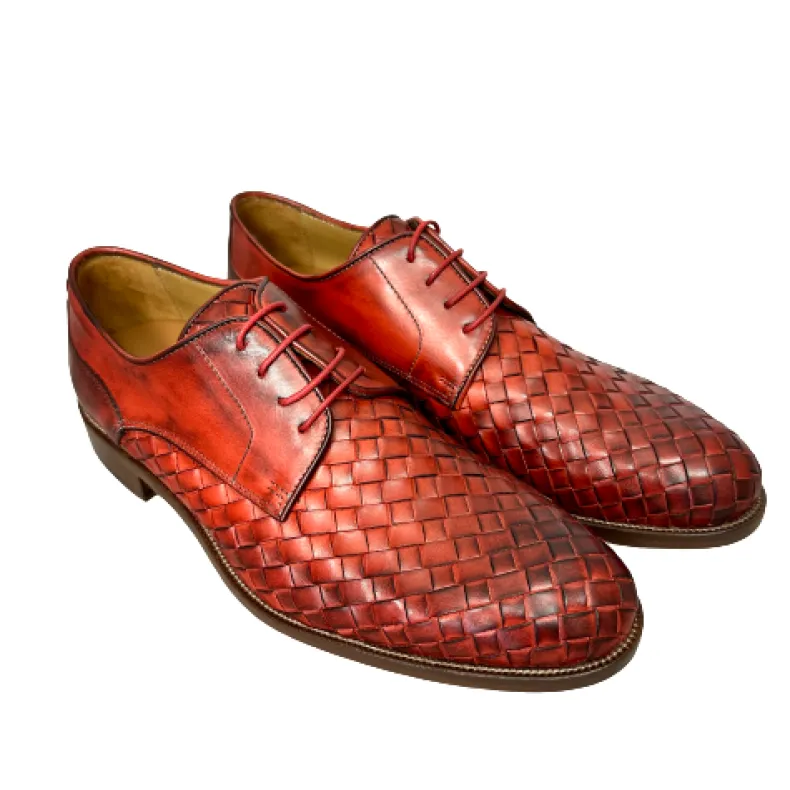 Gradient Red Woven Handmade Lace-up