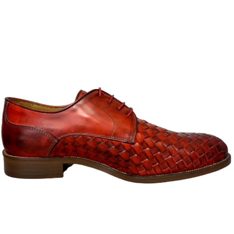 Gradient Red Woven Handmade Lace-up
