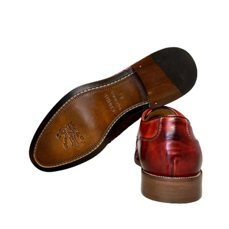 Gradient Red Woven Handmade Lace-up