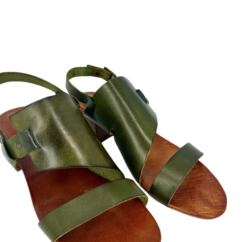 Green Dipped Leather Sandal