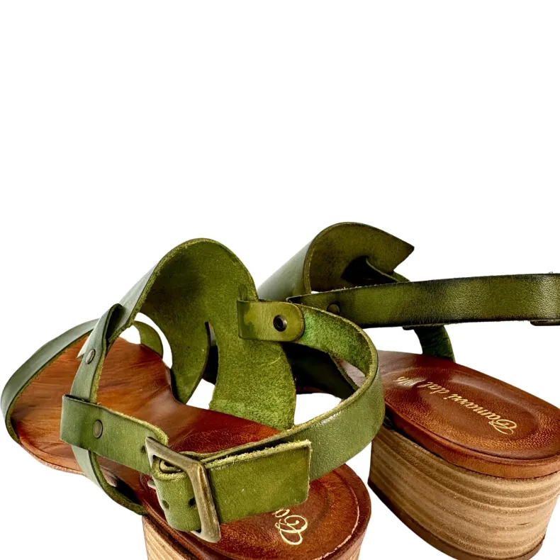 Green Dipped Leather Sandal