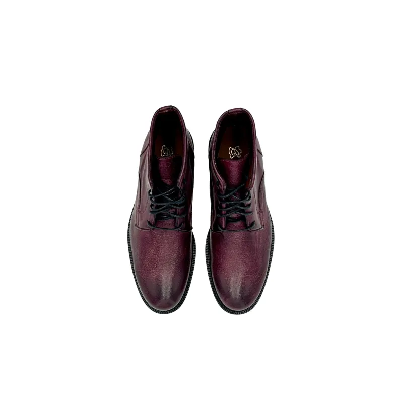 Handcrafted Amphibian In Burgundy Buffalo