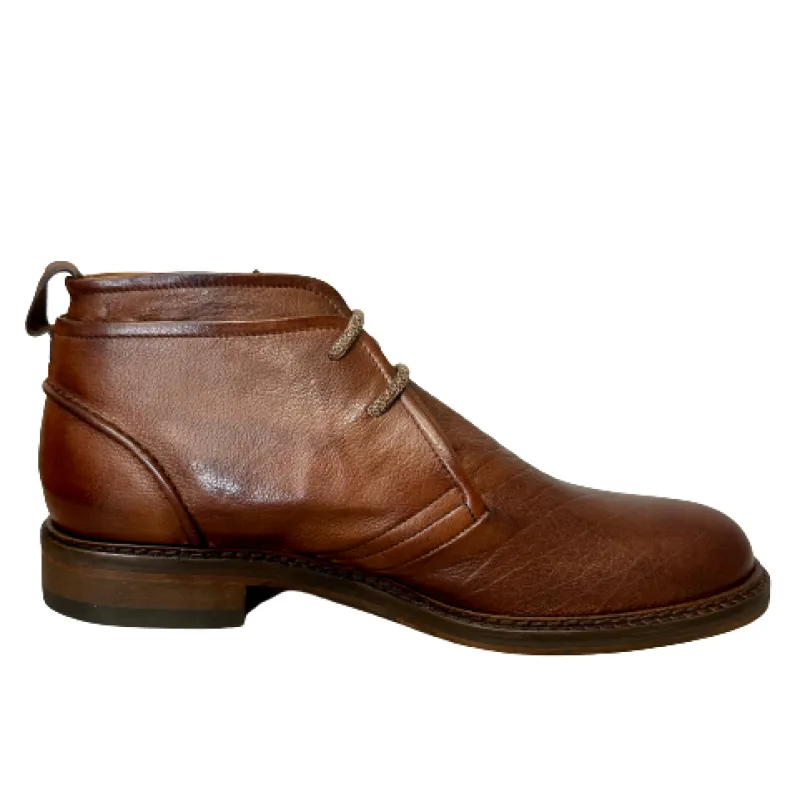 Handcrafted Ankle Boot In Dipped Buffalo Leather