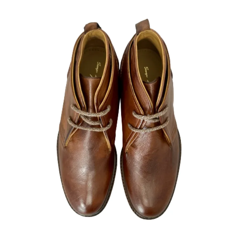 Handcrafted Ankle Boot In Dipped Buffalo Leather