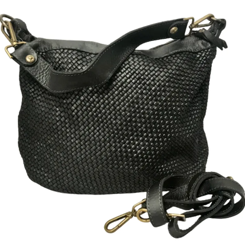 Handcrafted Bag In Woven Leather