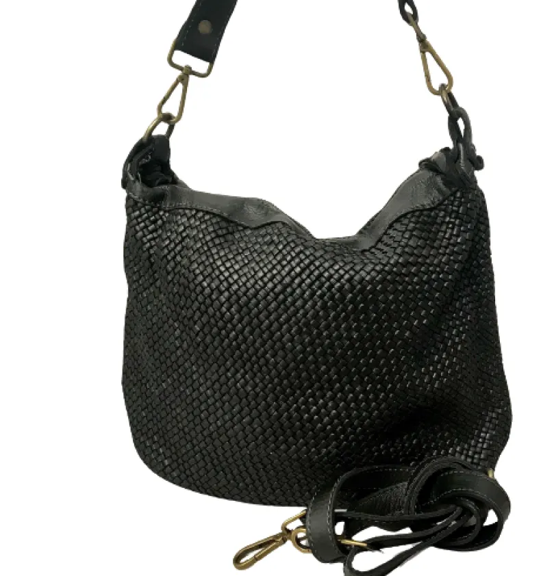 Handcrafted Bag In Woven Leather