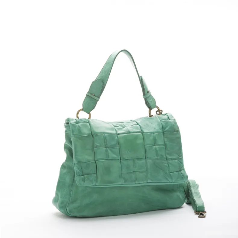 Handcrafted Bag With Quilted Flap