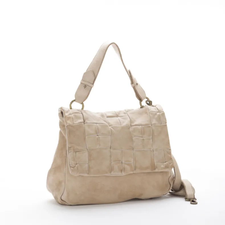 Handcrafted Bag With Quilted Flap