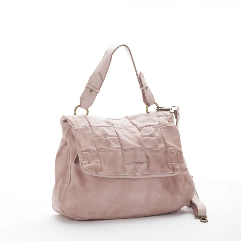 Handcrafted Bag With Quilted Flap