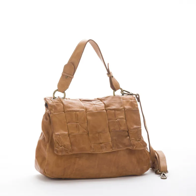 Handcrafted Bag With Quilted Flap