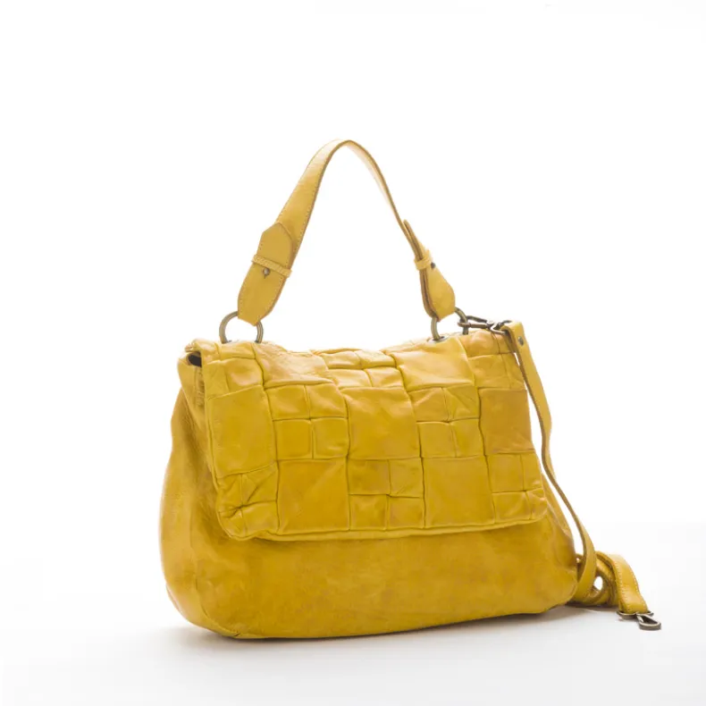 Handcrafted Bag With Quilted Flap