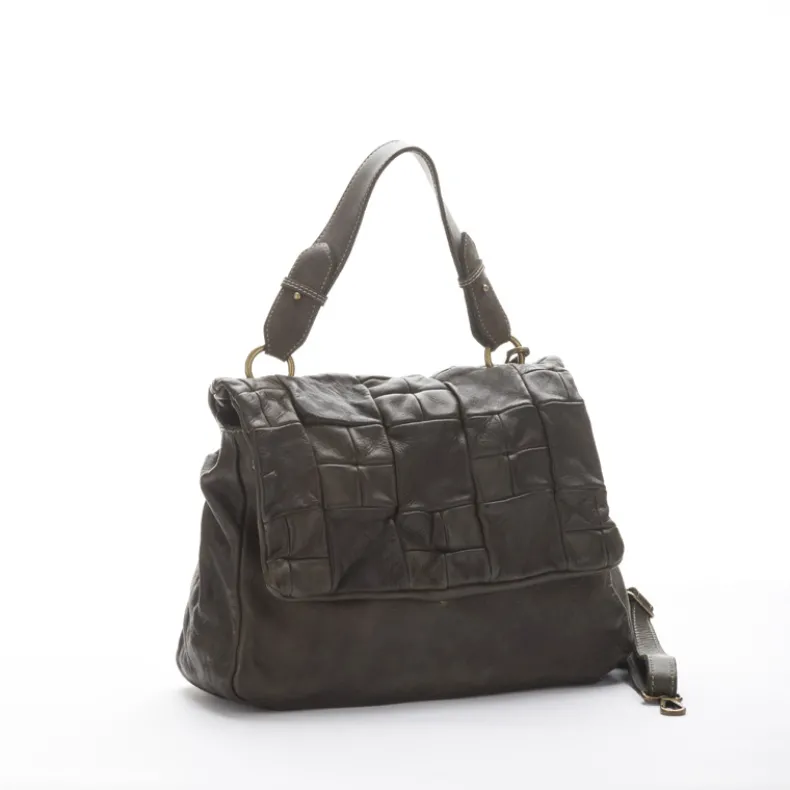 Handcrafted Bag With Quilted Flap