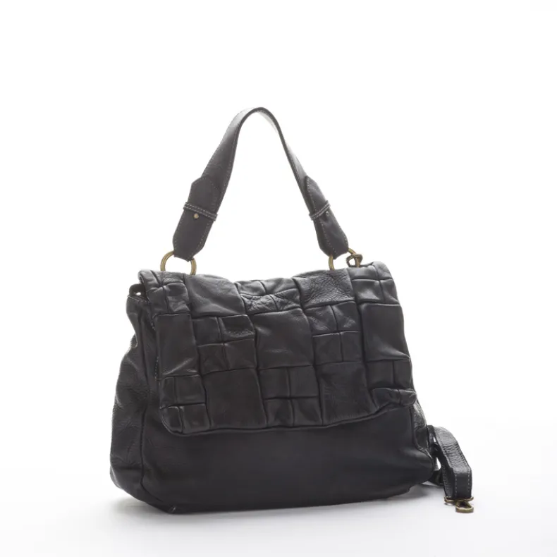 Handcrafted Bag With Quilted Flap