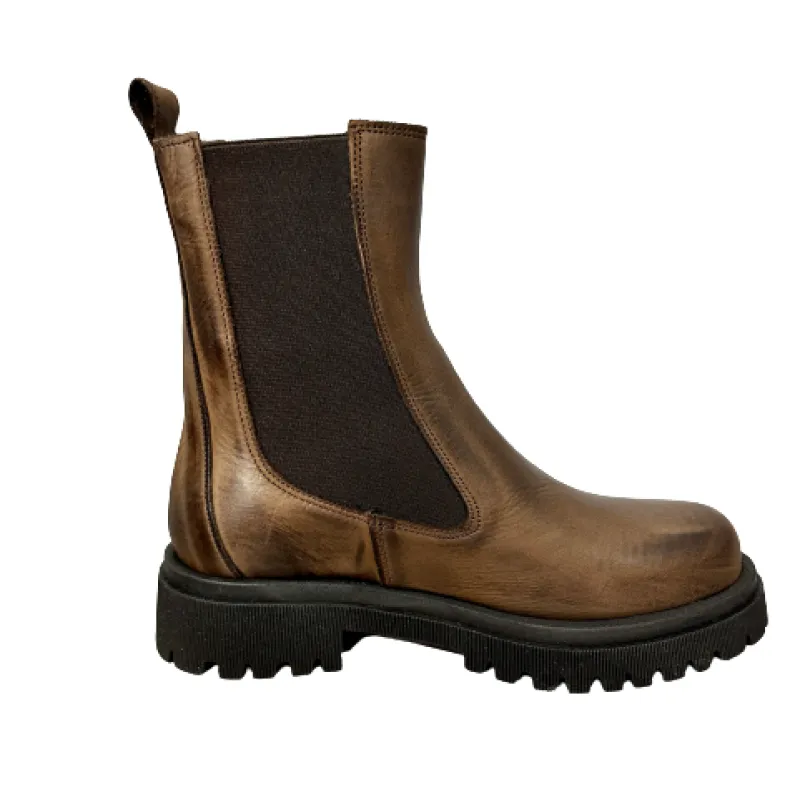 Handcrafted Beatles In Brushed Dark Brown Leather