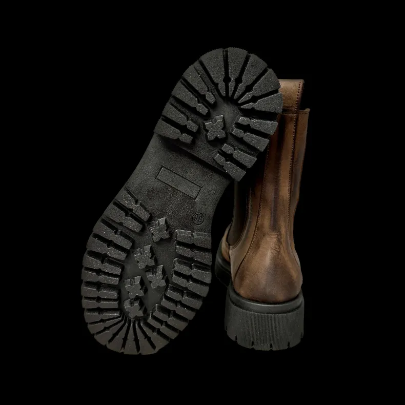 Handcrafted Beatles In Brushed Dark Brown Leather