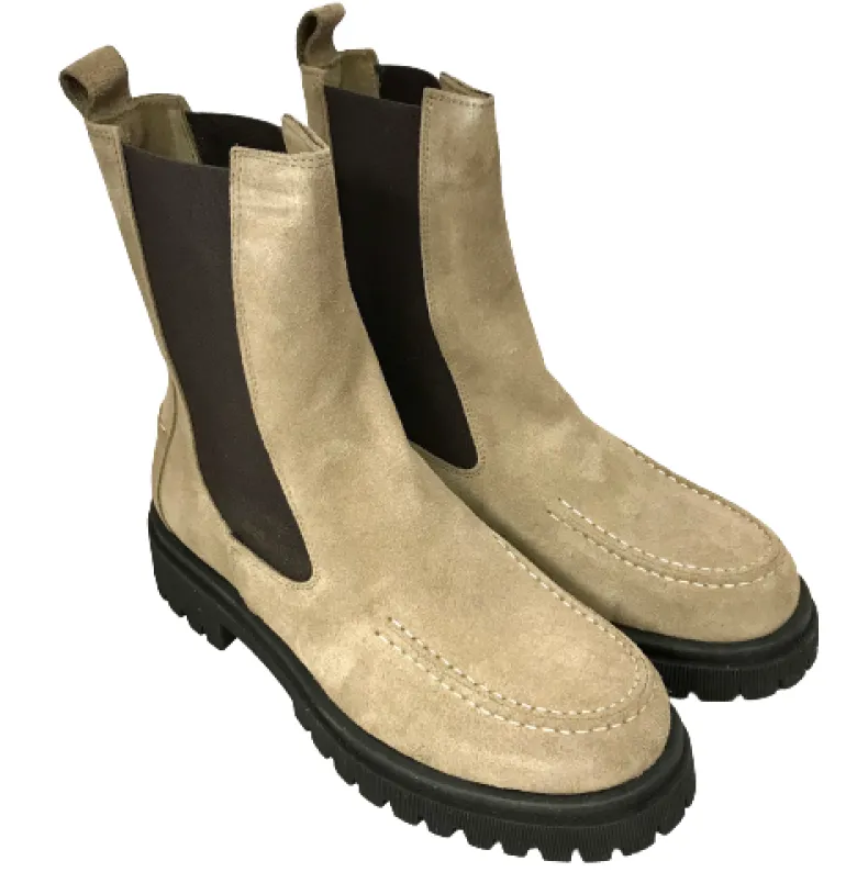 Handcrafted Beatles In Taupe Suede