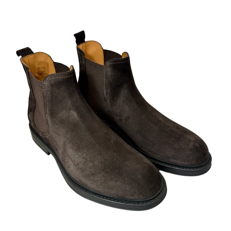 Handcrafted Beatles Ankle Boot In Dark Brown Nubuck