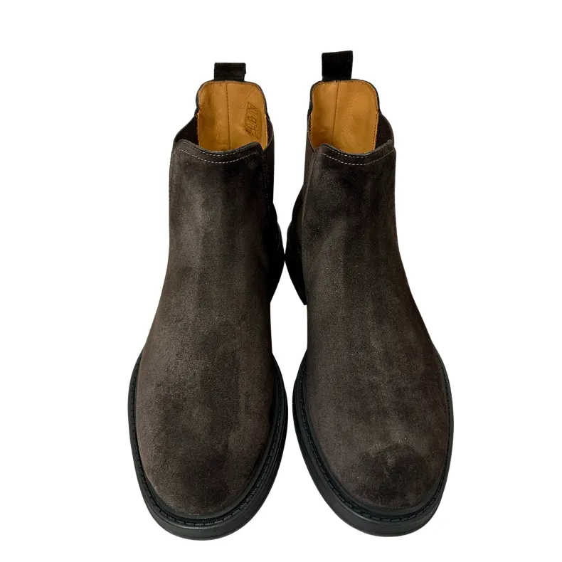 Handcrafted Beatles Ankle Boot In Dark Brown Nubuck