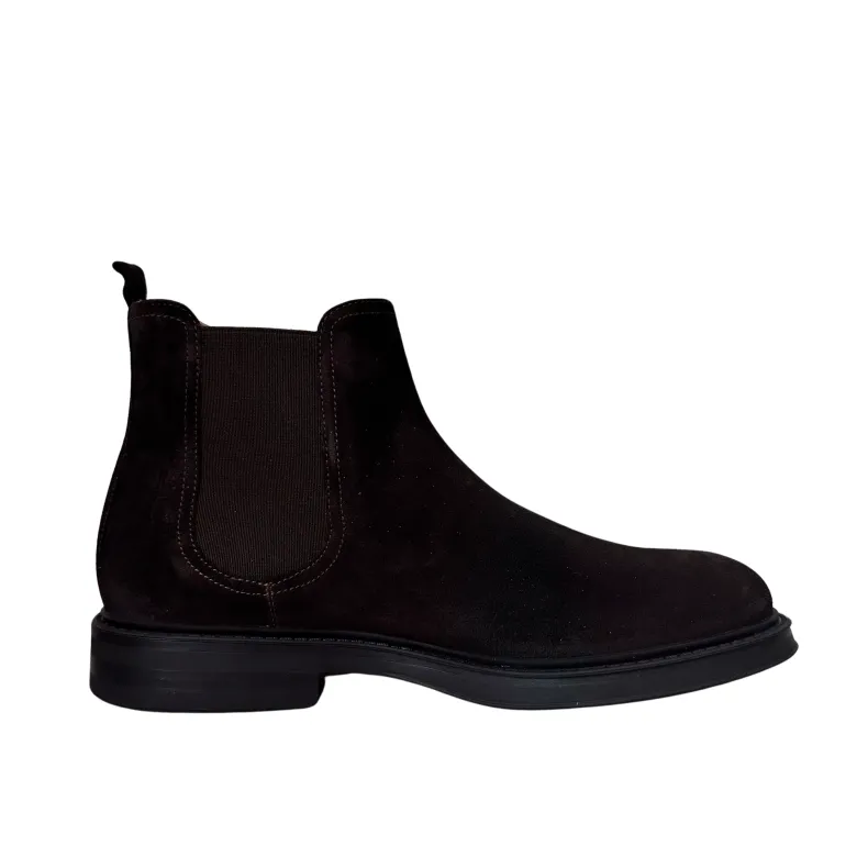Handcrafted Beatles Ankle Boot In Dark Brown Nubuck