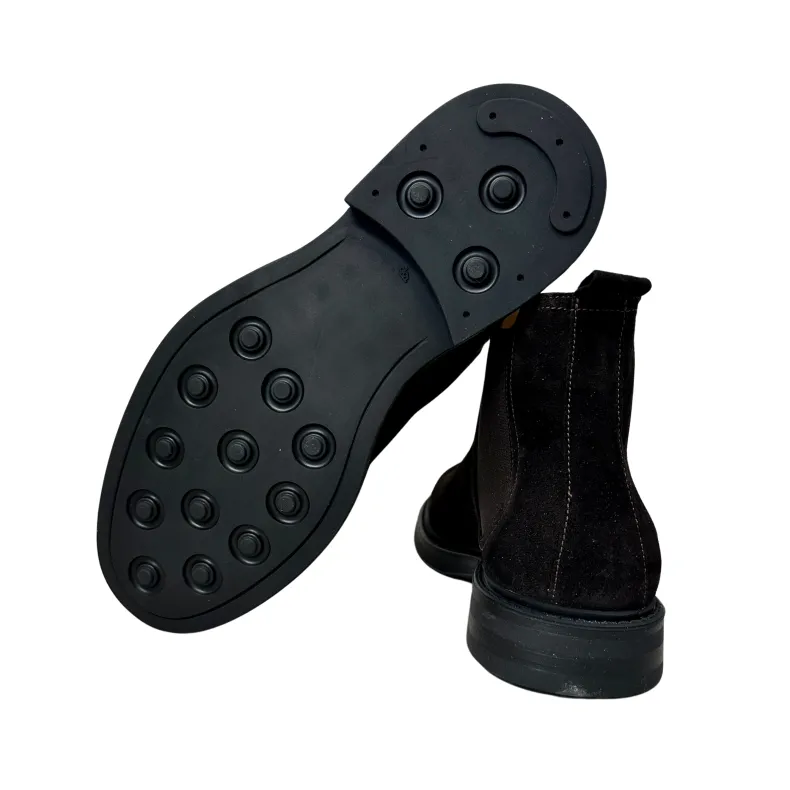 Handcrafted Beatles Ankle Boot In Dark Brown Nubuck