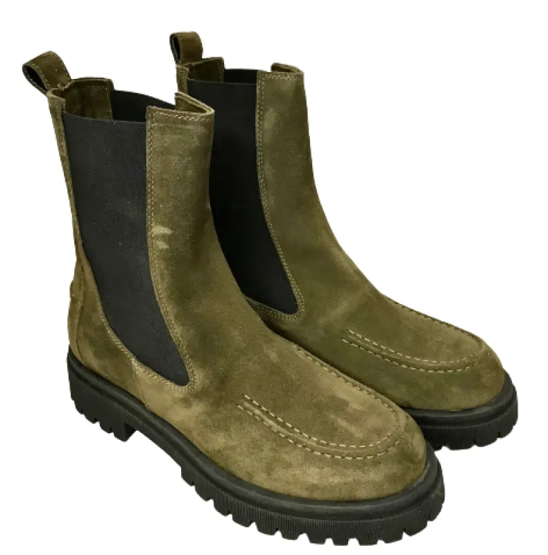 Handcrafted Beatles In Green Suede