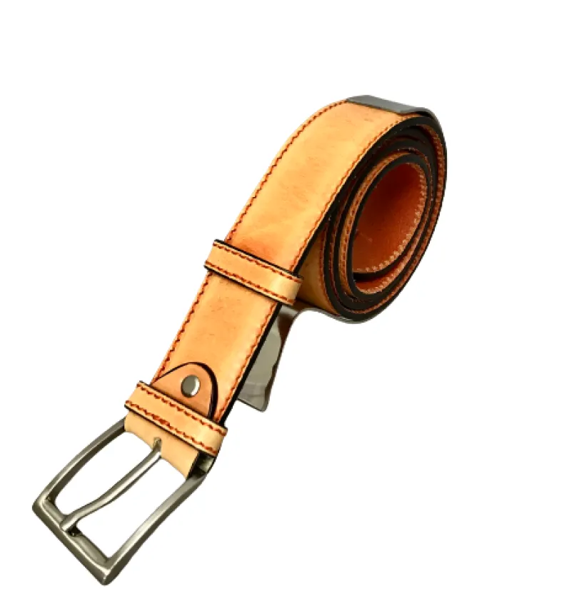 Handcrafted Belt In Natural Leather Color M0