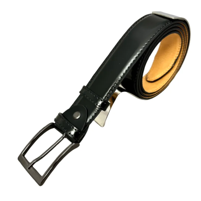 Handcrafted Black Brushed Belt 048 / N Veg.