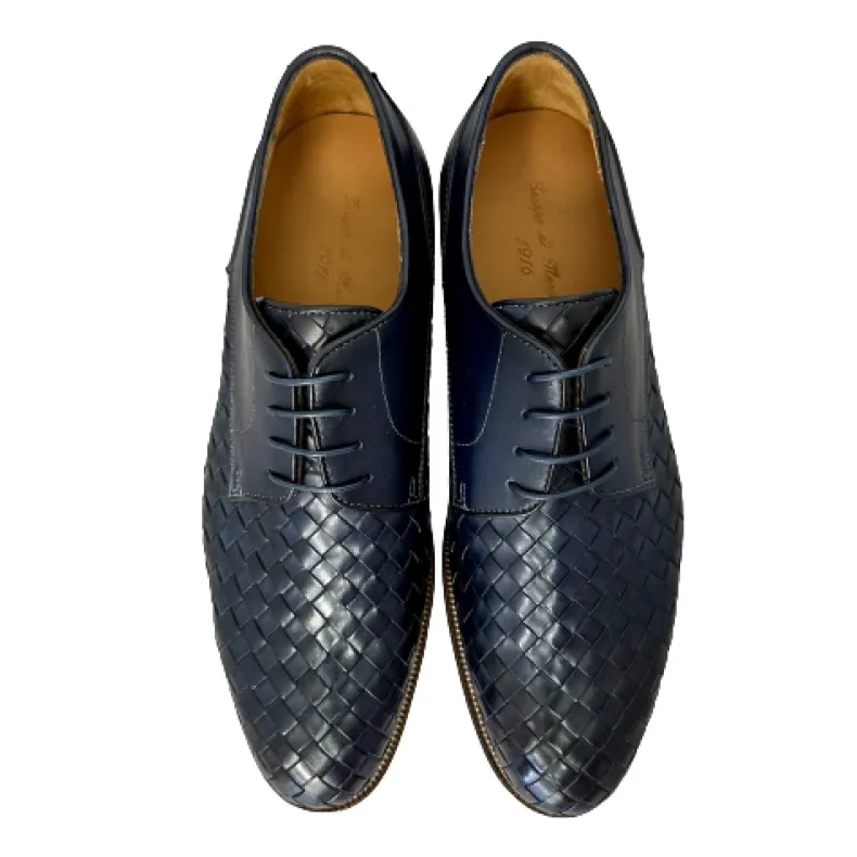 Handcrafted Braided Blue Lace-up