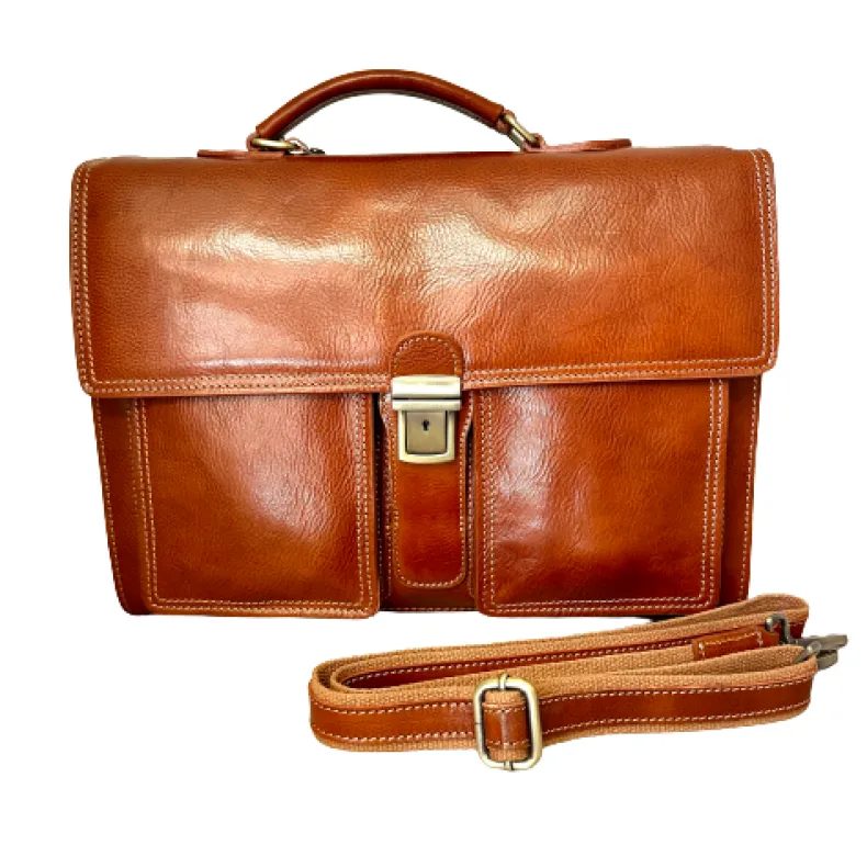 Handcrafted Briefcase With 3 Compartments