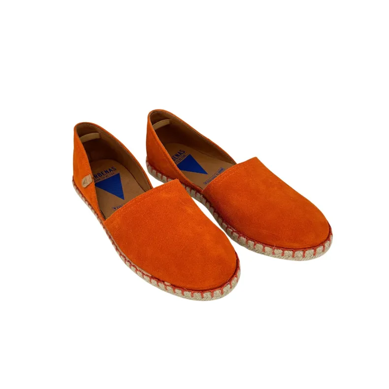 Handcrafted Espadrilles In Dark Orange Verbenas Suede