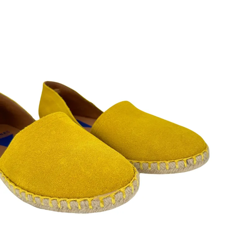 Handcrafted Espadrilles In Yellow Verbenas Suede
