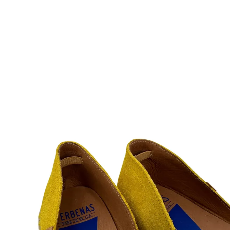 Handcrafted Espadrilles In Yellow Verbenas Suede