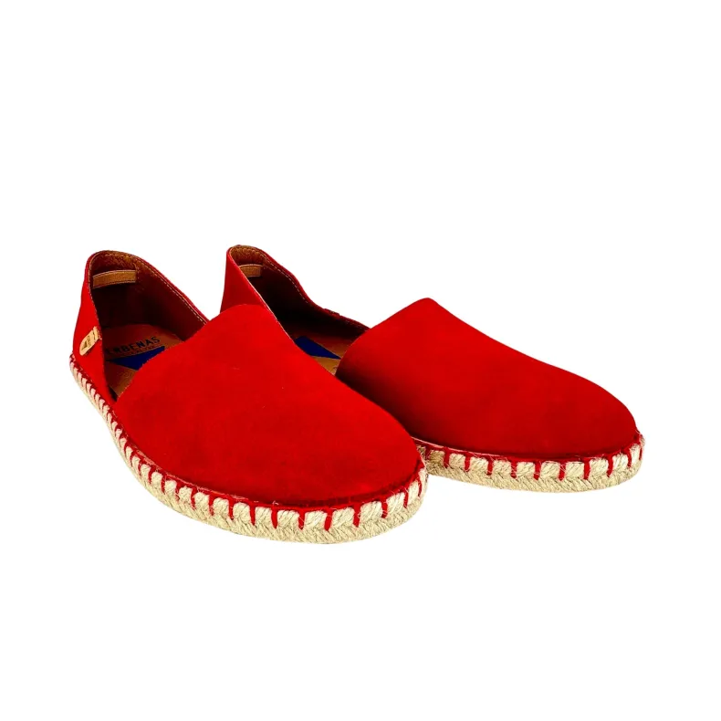 Handcrafted Espadrilles In Red Verbenas Suede