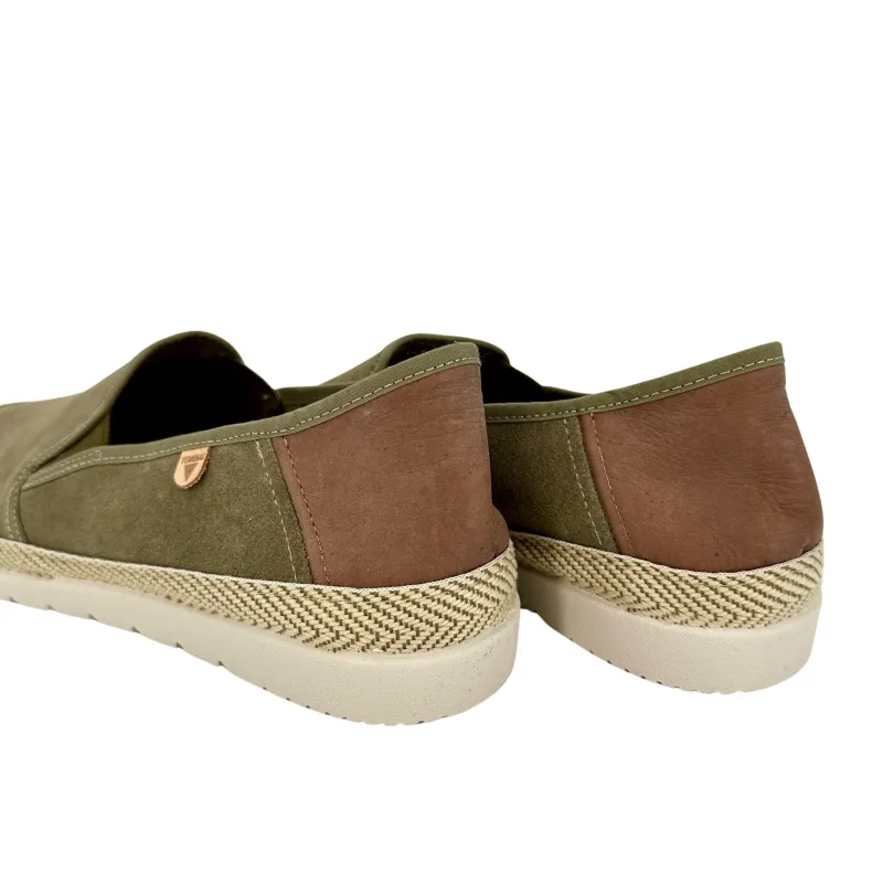 Handcrafted Espadrilles In Khaki Verbenas Suede And Leather