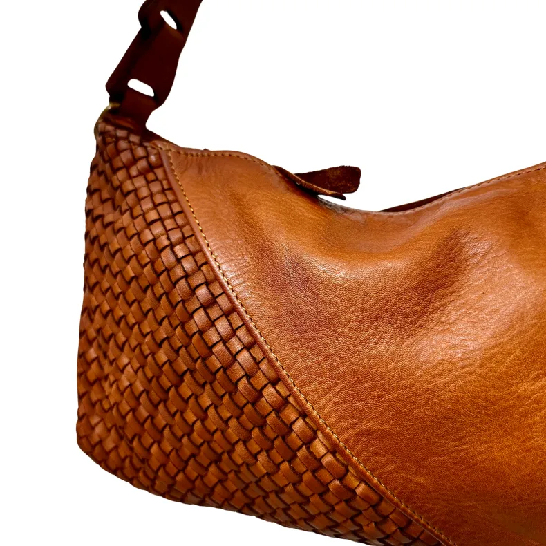 Handcrafted Half Woven Leather Bag