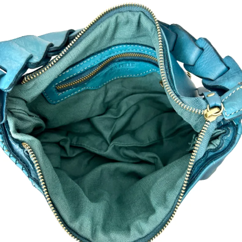 Handcrafted Half Woven Leather Bag