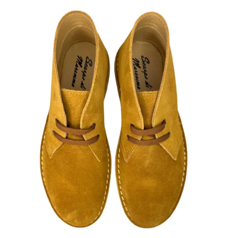 Handcrafted Honey Ankle Boot With Leather Interior