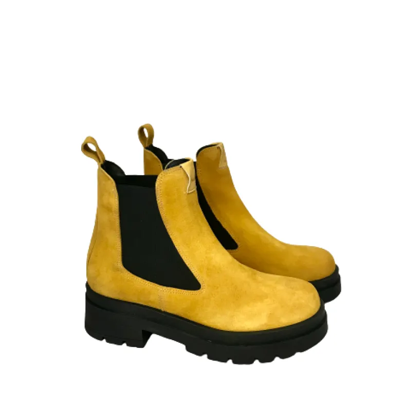 Handcrafted Low Beatles In Ocher Suede