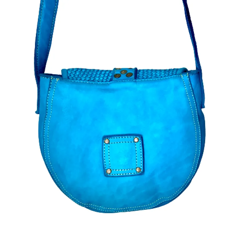 Handcrafted Mini Bag In Woven Leather And Studs