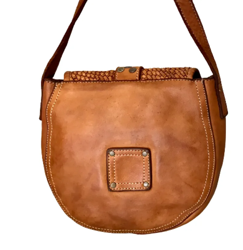 Handcrafted Mini Bag In Woven Leather And Studs