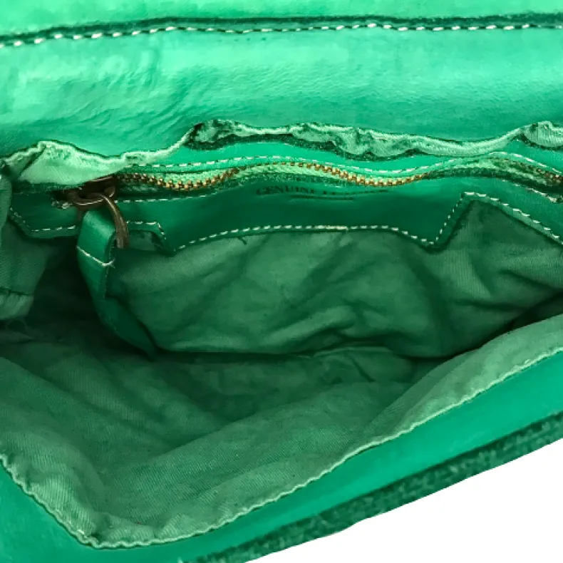 Handcrafted Mini Bag In Woven Leather And Studs