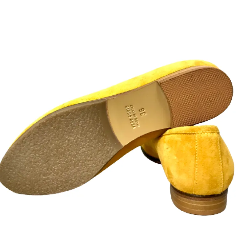 Handcrafted Moccasin In Yellow Suede
