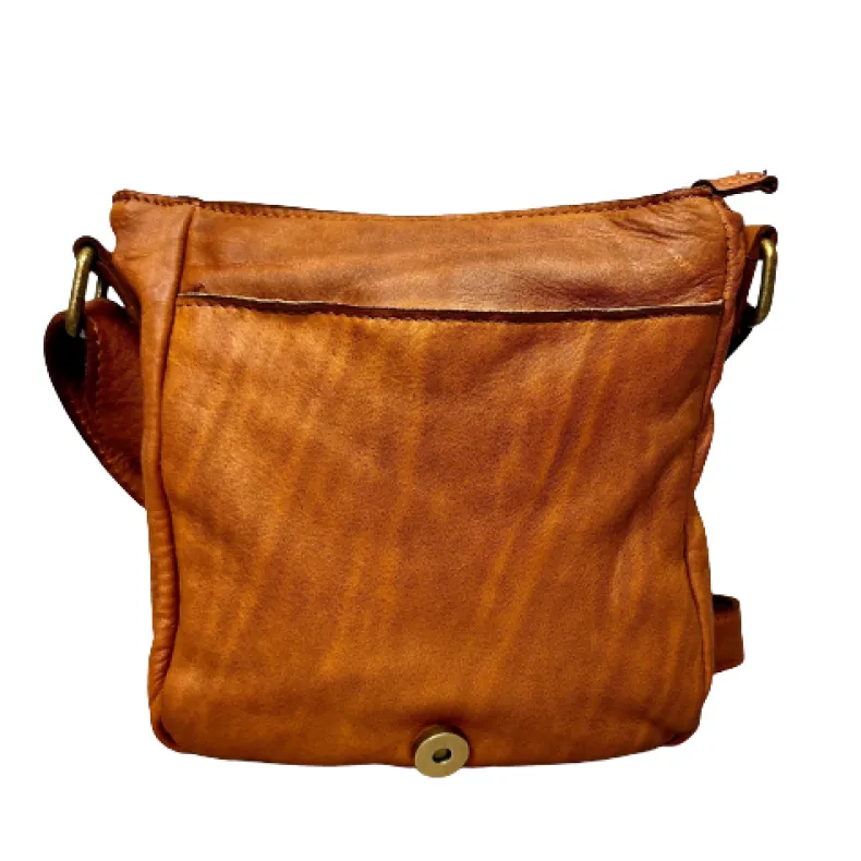 Handcrafted Purse In Washed Leather