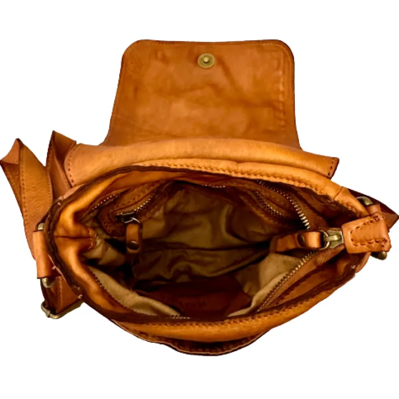 Handcrafted Purse In Washed Leather