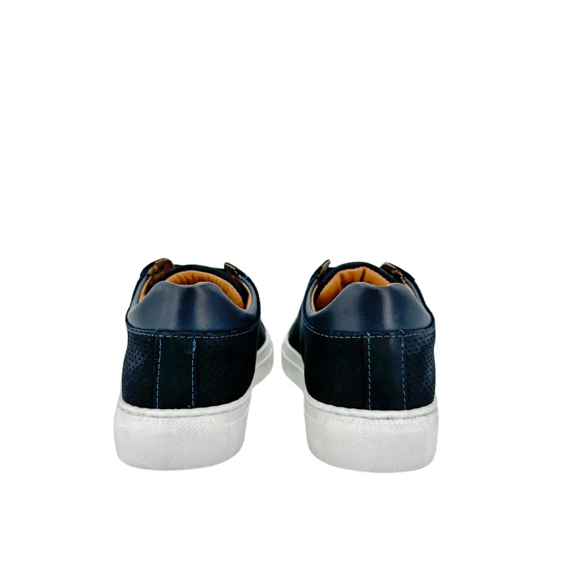 Handcrafted Sneaker In Blue Nubuck